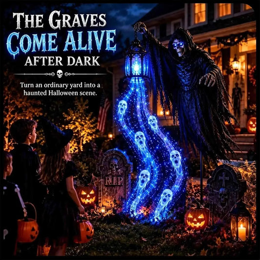 💀 Animated Halloween Soul Harvester Garden Lights – Spooky Outdoor Decor
