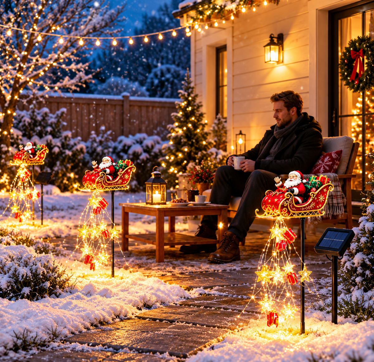 Christmas Cascading Waterfall Lights – Battery Powered Holiday Garden Illumination