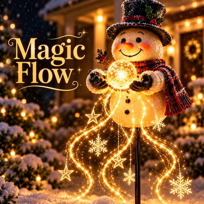🎄 Shovenue™ Solar Christmas Cascade Lights – Snowman & Santa Garden Decor