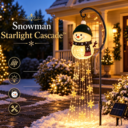 🎄 Shovenue™ Solar Christmas Cascade Lights – Snowman & Santa Garden Decor