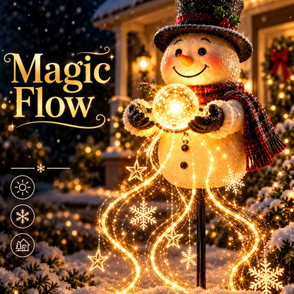 🎄 Shovenue™ Solar Christmas Cascade Lights – Snowman & Santa Garden Decor