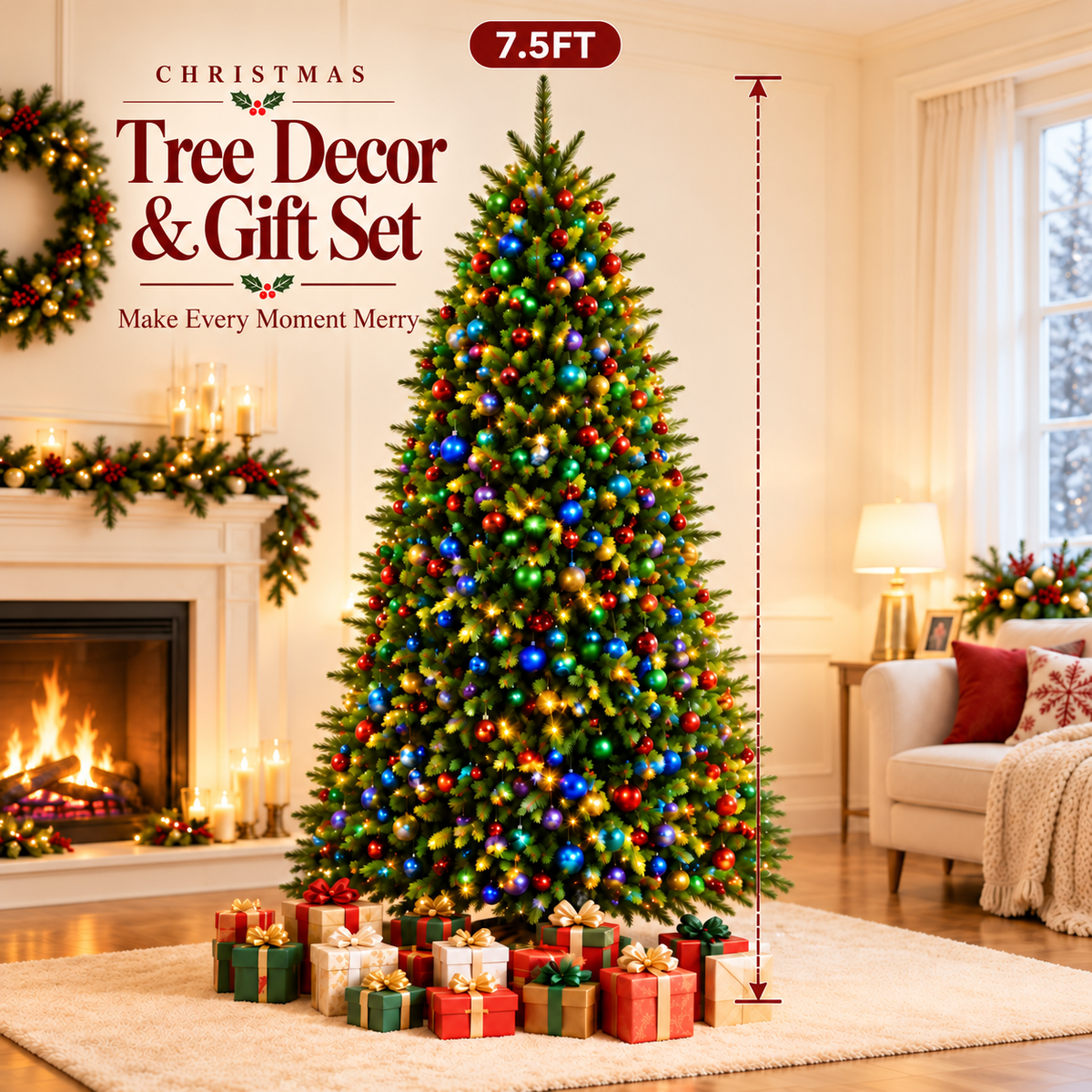 Christmas Tree Bundle – 7.5FT Premium Artificial Tree with Bonus Gifts
