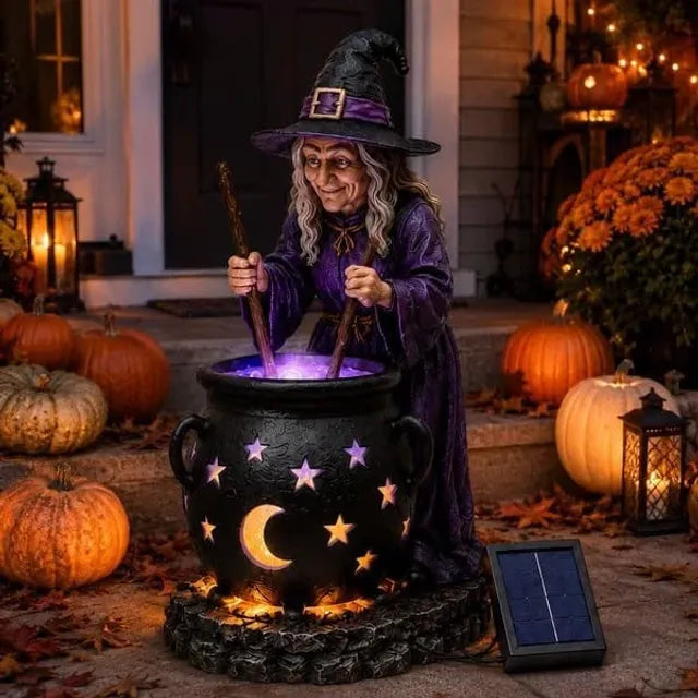 HALLOWEEN SPECIAL - Glowing Witch Cauldron Solar Light
