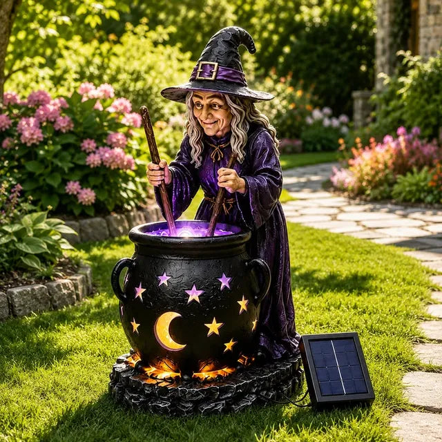 HALLOWEEN SPECIAL - Glowing Witch Cauldron Solar Light