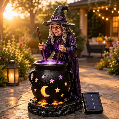 HALLOWEEN SPECIAL - Glowing Witch Cauldron Solar Light