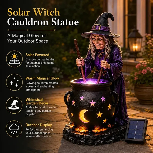 HALLOWEEN SPECIAL - Glowing Witch Cauldron Solar Light