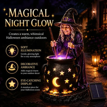 HALLOWEEN SPECIAL - Glowing Witch Cauldron Solar Light