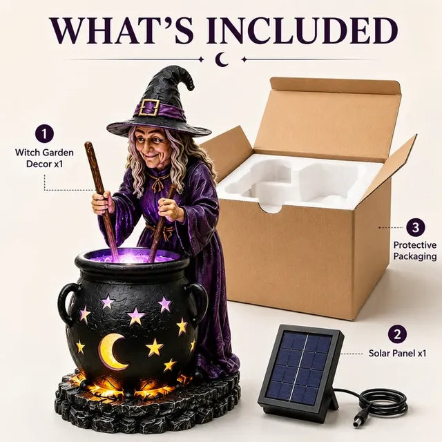 HALLOWEEN SPECIAL - Glowing Witch Cauldron Solar Light