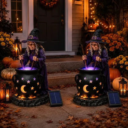 HALLOWEEN SPECIAL - Glowing Witch Cauldron Solar Light
