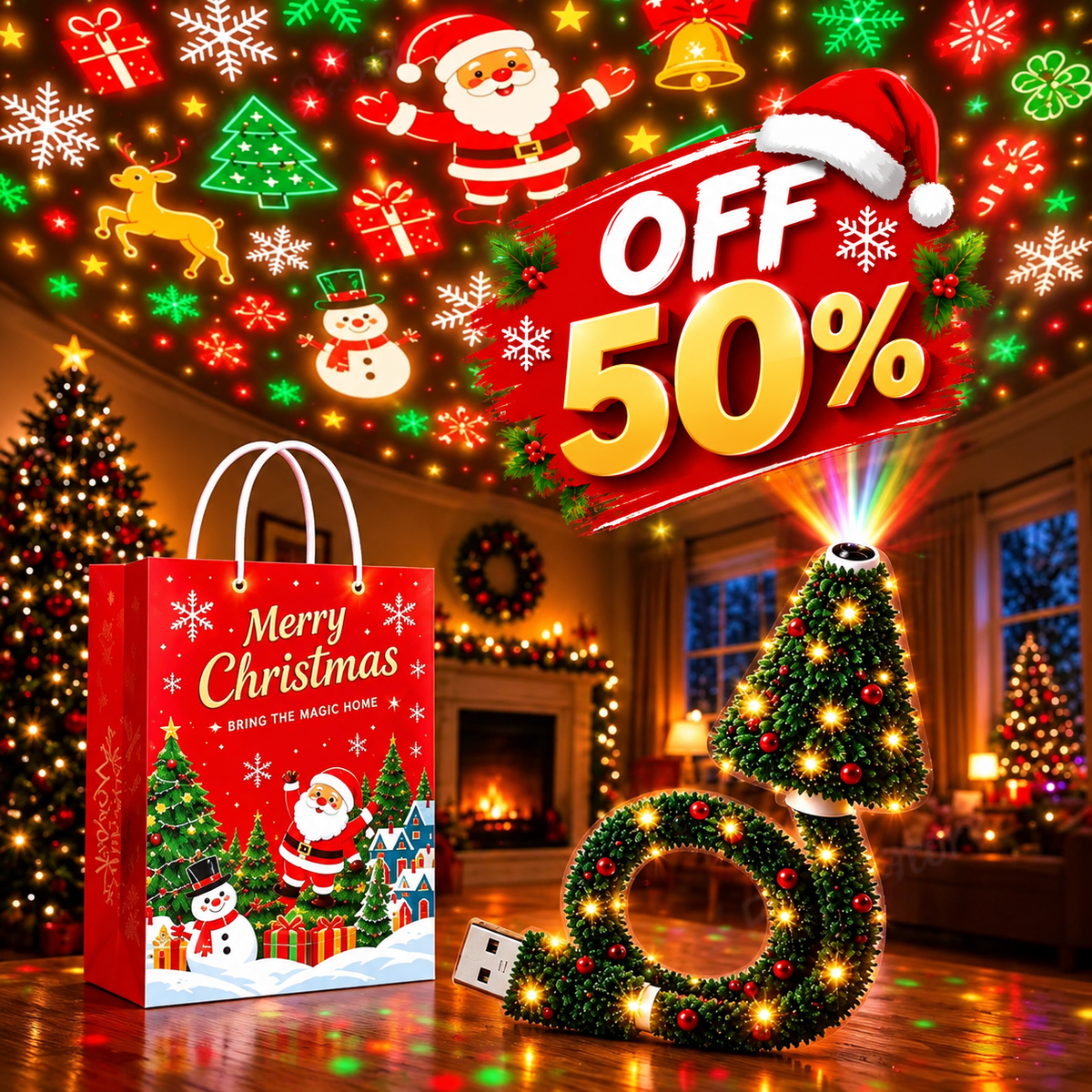 🎄✨ Magical Christmas Tree USB Light – Bring Holiday Magic Home 🎅🎁 | 50% OFF